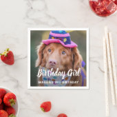 Aangepaste foto van Puppy Dog Birthday Party Pet Servet (Insitu)