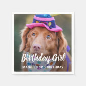 Aangepaste foto van Puppy Dog Birthday Party Pet Servet (Voorkant)