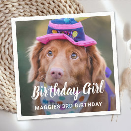 Aangepaste foto van Puppy Dog Birthday Party Pet Servet