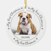Aangepaste foto van Puppy Dog Pet voor eerste kers Keramisch Ornament (Voorkant)