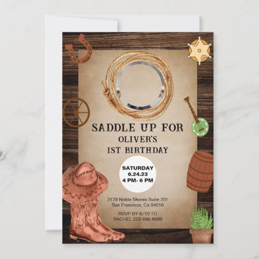 Aangepaste foto van Rodeo Birthday Kaart (Voorkant)