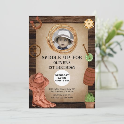 Aangepaste foto van Rodeo Birthday Kaart (Staand voorkant)