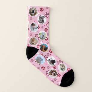 Aangepaste foto van roze pit en beenpatroon sokken