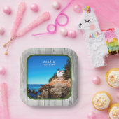 Aangepaste foto van Rustic Acadia National Park Papieren Bordje (Feest)