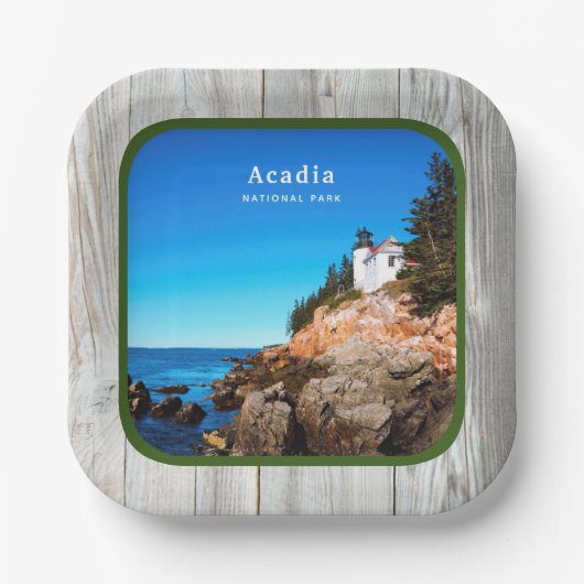 Aangepaste foto van Rustic Acadia National Park Papieren Bordje (Voorkant)