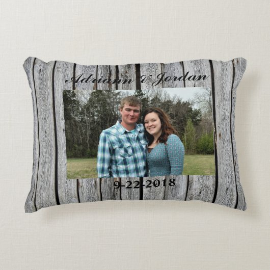 Aangepaste foto van Rustic Barn Wedding Keepomwill Accent Kussen (Voorkant)