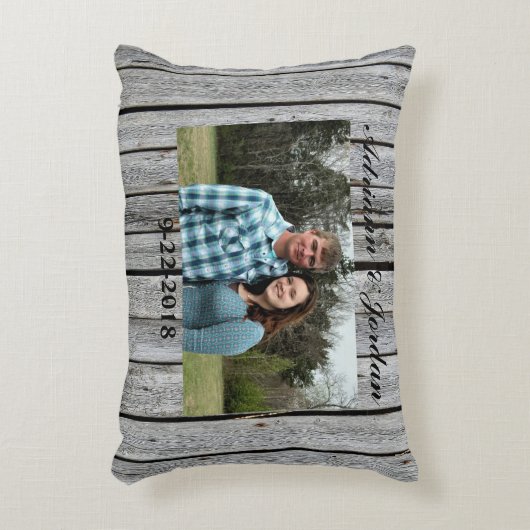 Aangepaste foto van Rustic Barn Wedding Keepomwill Accent Kussen (Voorkant(Verticaal))