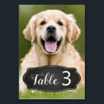 Aangepaste foto van Rustic Chalkboard Weddenschap  Kaart<br><div class="desc">Tafelnummers van uw huisdieren! Neem je beste hond, beste kat en elk huisdier op je bruiloft met zijn eigen tafelnummers voor je gasten. Ideaal voor hondenliefhebbers, en een speciale hondentafel zal een hit zijn op je bruiloft. Het eenvoudige rustige label van het krijtbord toont uw lijstaantal. Pas dit huisdiertrouwbord aan...</div>