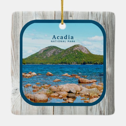 Aangepaste foto van Rustic National Park Keramisch Ornament (Achterkant)