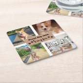 Aangepaste foto van schattige hond en moeder  kartonnen onderzetters (Schuin)