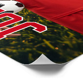 Aangepaste foto van senior voetbalteam speler spor poster (Hoek)