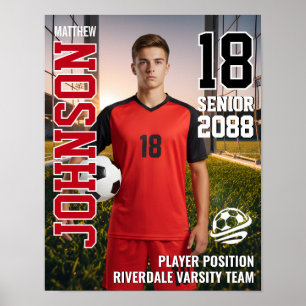 Aangepaste foto van senior voetbalteam speler spor poster