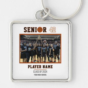 Aangepaste foto van seniorennacht basketbal sleutelhanger