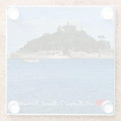 Aangepaste foto van Sint Michaels Mount Cornwall Glazen Onderzetter (Achterkant)