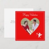Aangepaste foto van stel & Cupido Valentijnskaart (Voorkant / Achterkant)