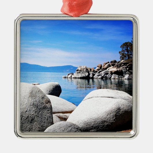 Aangepaste foto van Tahoe Sand Harbour Metalen Ornament (Voorkant)