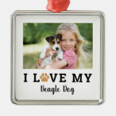 Aangepaste foto van Tan Pet Paw Afdrukken Aangepas Metalen Ornament (Voorkant)