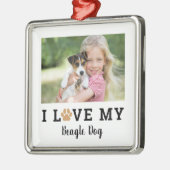 Aangepaste foto van Tan Pet Paw Afdrukken Aangepas Metalen Ornament (Links)