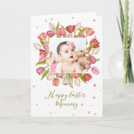 Aangepaste foto van Tulip Flower Easter Feestdagen Kaart