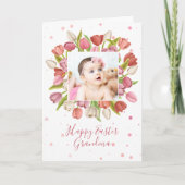 Aangepaste foto van Tulip Flower Easter Feestdagen Kaart (Voorkant)