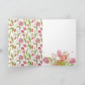 Aangepaste foto van Tulip Flower Easter Feestdagen Kaart (Binnen)