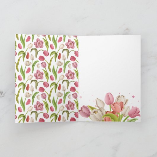 Aangepaste foto van Tulip Flower Easter Feestdagen Kaart (Binnen)