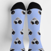 Aangepaste foto van Tuxedo Cat op lichtblauw perso Sokken (Top)
