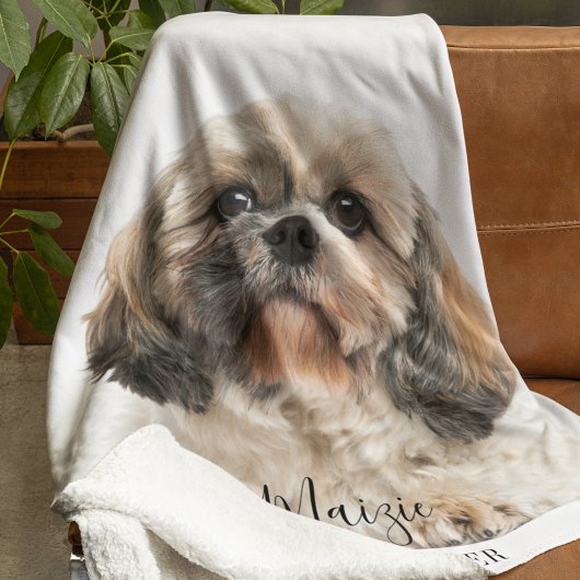 Aangepaste foto van Tzu Dog Persoonlijk Pet Fleece Deken