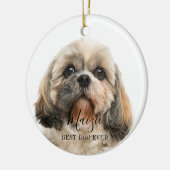 Aangepaste foto van Tzu Dog Persoonlijk Pet Keramisch Ornament (Links)