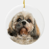 Aangepaste foto van Tzu Dog Persoonlijk Pet Keramisch Ornament (Achterkant)