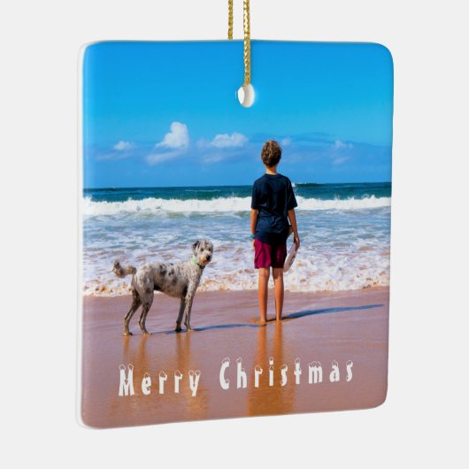 Aangepaste foto van uw eigen ontwerp - Mijn pakket Keramisch Ornament (Rechts)