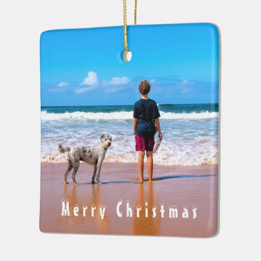 Aangepaste foto van uw eigen ontwerp - Mijn pakket Keramisch Ornament (Links)