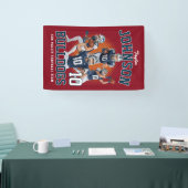 Aangepaste foto van voetballer Retro Bootleg Sport Spandoek (Beurs)