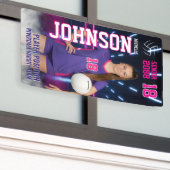 Aangepaste foto van volleybalspeler seniorenavond spandoek (Buitenkant Gebouw)