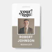 Aangepaste foto van werknemer Bedrijfslogo Modern Badge (Voorzijde)
