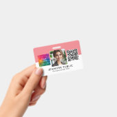 Aangepaste foto van werknemer Bedrijfslogo QR-code Badge (Handheld)