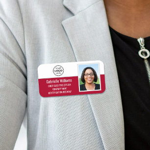 Aangepaste foto van werknemer Bedrijfslogo Rood Ma Naamplaatje
