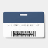 Aangepaste foto van werknemer, logo, naam, 2 stree badge (Achterkant)