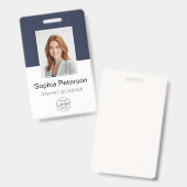 Aangepaste foto van werknemer, logo, naam badge (Voor- en achterkant)