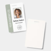 Aangepaste foto van werknemer, logo, naam Saliegro Badge (Voor- en achterkant)