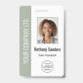 Aangepaste foto van werknemer, logo, naam Saliegro Badge (Voorzijde)