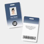 Aangepaste foto van werknemer met verloop badge (Voor- en achterkant)