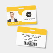 Aangepaste foto van werknemer, naam badge (Voor- en achterkant)