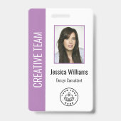 Aangepaste foto van werknemer, streepjescode, logo badge (Voorzijde)