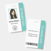 Aangepaste foto van werknemer, streepjescode, logo badge (Voor- en achterkant)