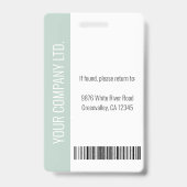 Aangepaste foto van werknemer, streepjescode, logo badge (Achterkant)
