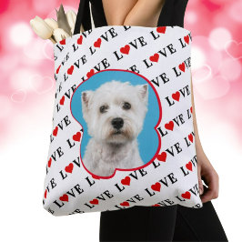 Aangepaste foto van White Classic LOVE Motif Tote Bag