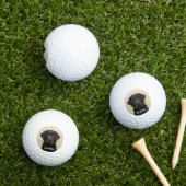 Aangepaste foto van zwarte labrador-hond golfballen (Insitu Gras)