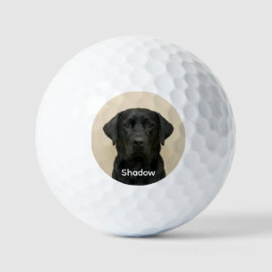 Aangepaste foto van zwarte labrador-hond golfballen