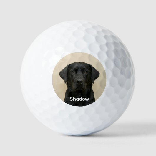 Aangepaste foto van zwarte labrador-hond golfballen (Voorkant)